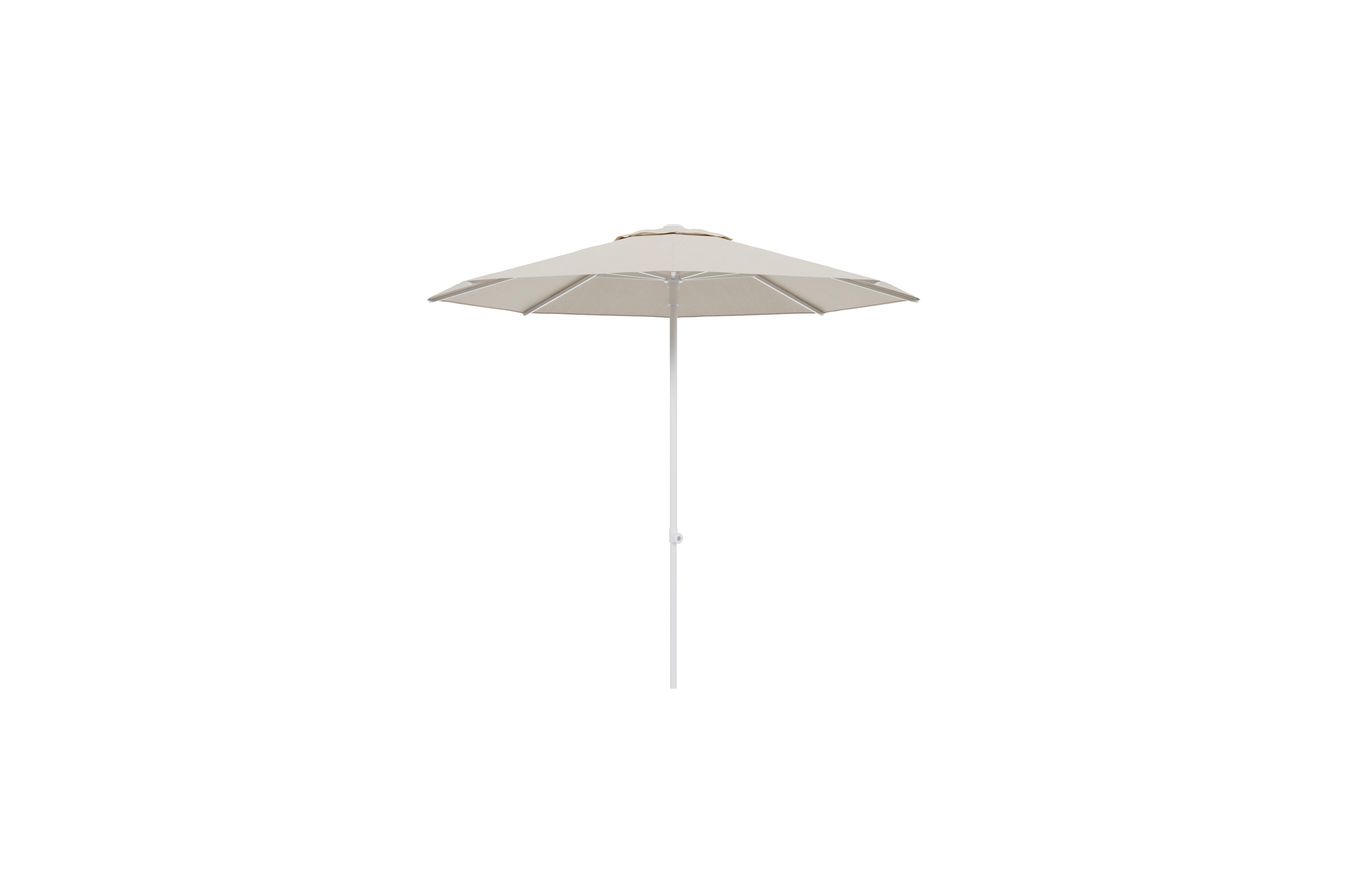 Umbria staanparasol in wit aluminium met beige all weather sunbrella® premium parasoldoek - Dia. 250 cm (zonder voet)