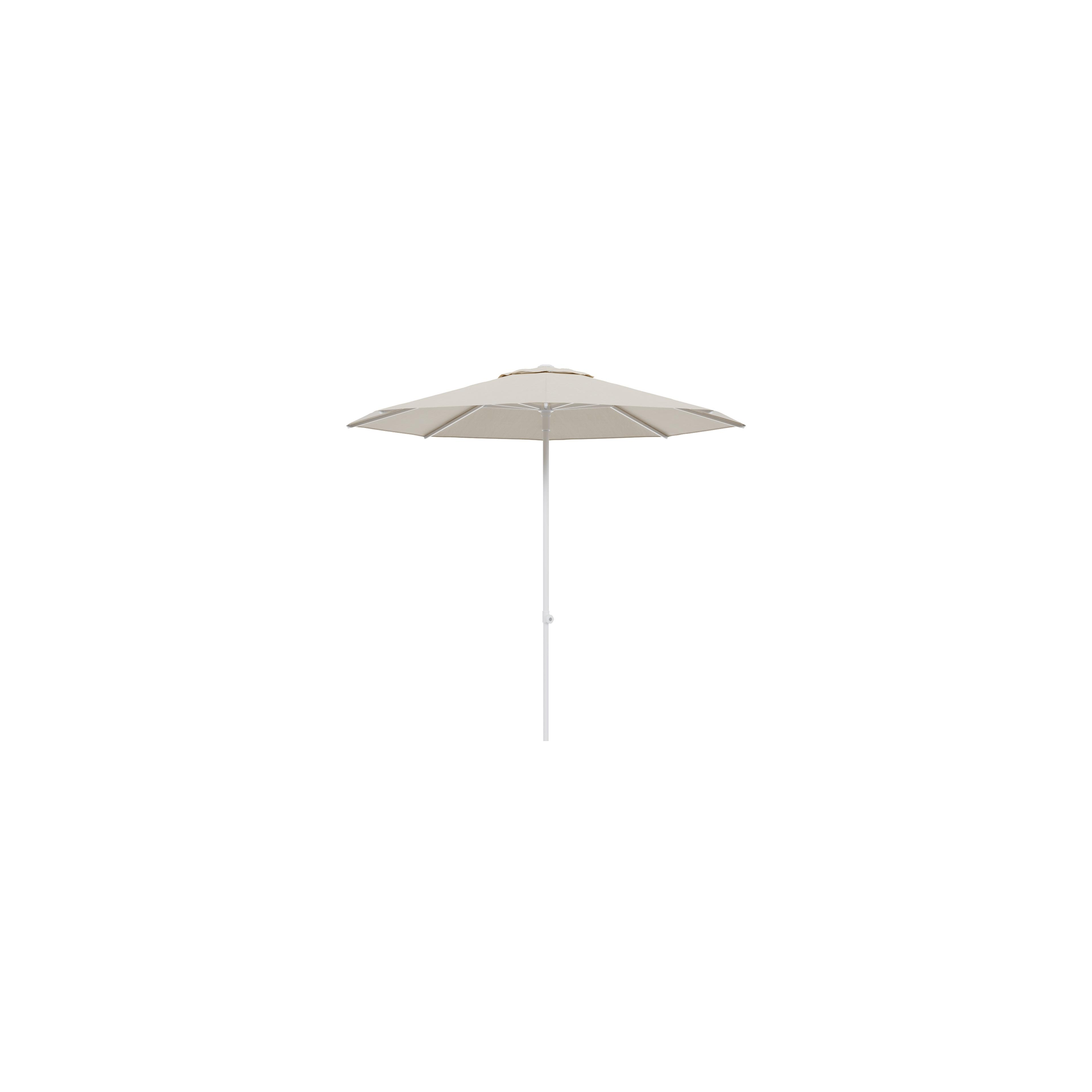 Umbria staanparasol in wit aluminium met beige all weather sunbrella® premium parasoldoek - Dia. 250 cm (zonder voet)
