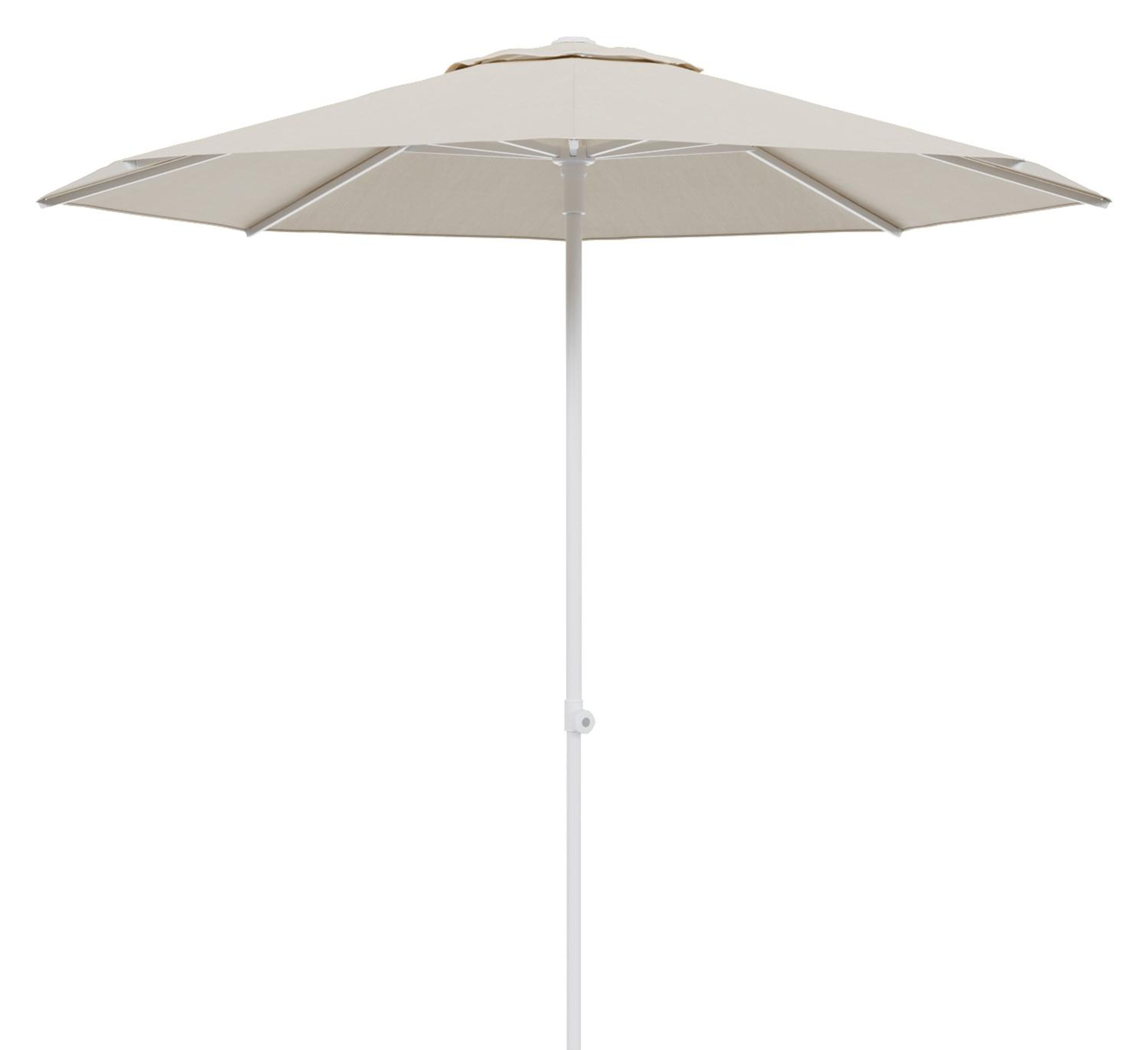 Umbria staanparasol in wit aluminium met beige all weather sunbrella® premium parasoldoek - Dia. 250 cm (zonder voet)