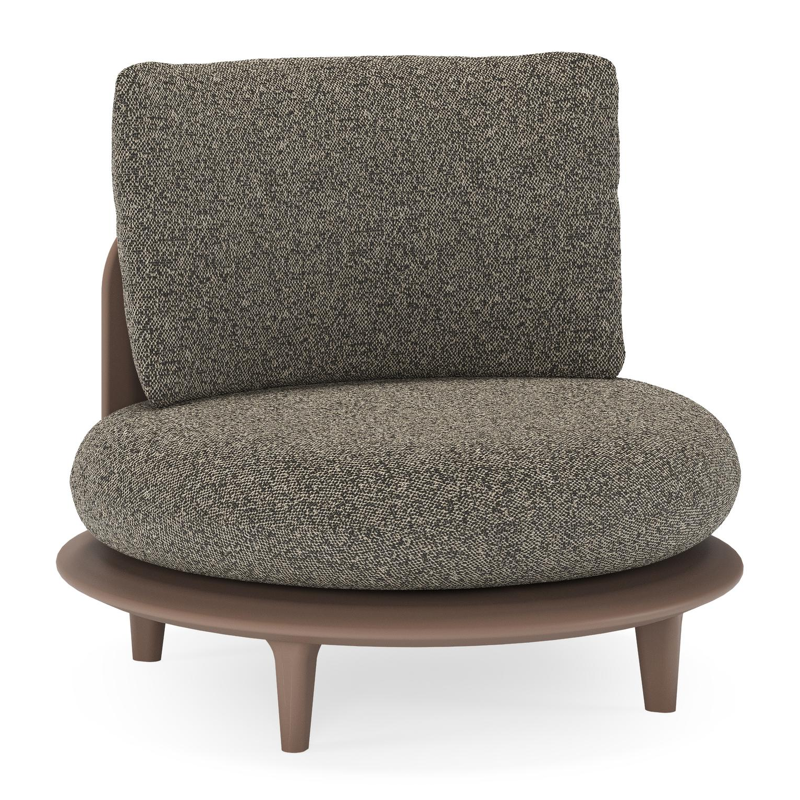 Fauteuil de jardin Bomero en aluminium taupe et coussins en all weather cosytica marbella tunder