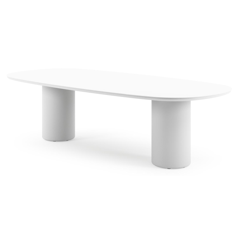 Amico tuintafel bombo in wit aluminium en volkeramiek Arctic White - L 270 x B 125 x H 73.5 cm