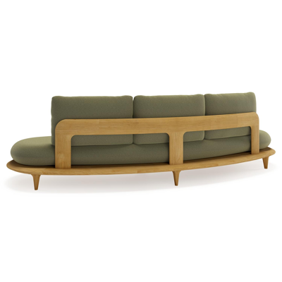 Bomero loungebank in teak met heritage leaf all weather sunbrella® luxe kussen
