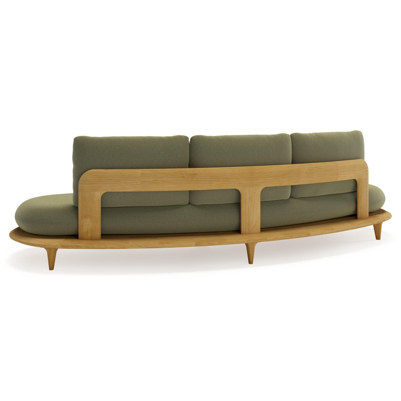 Bomero loungebank in teak met heritage leaf all weather sunbrella® luxe kussen