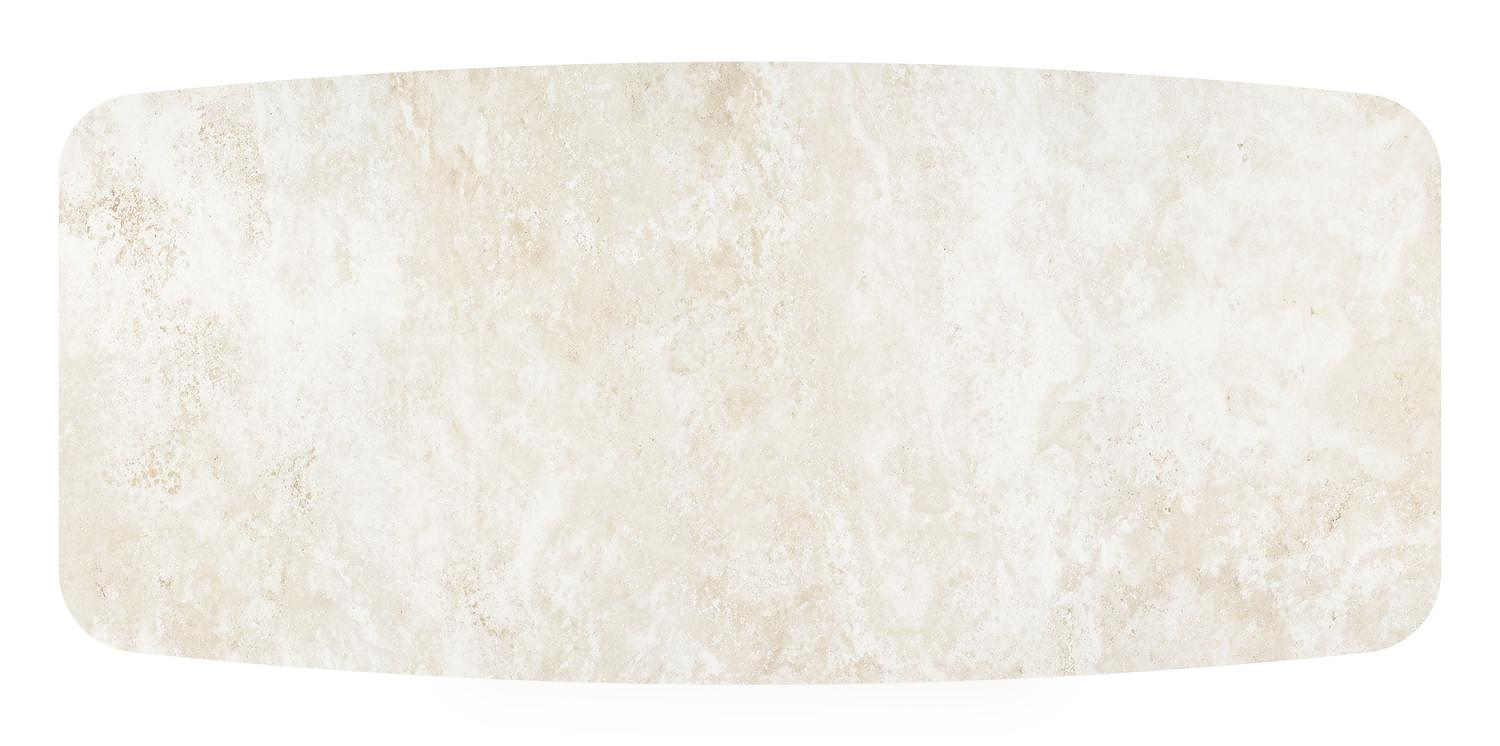 Orso tuintafel bootvorm in zwart aluminium en volkeramiek Rapolano L 255 x B 115 cm