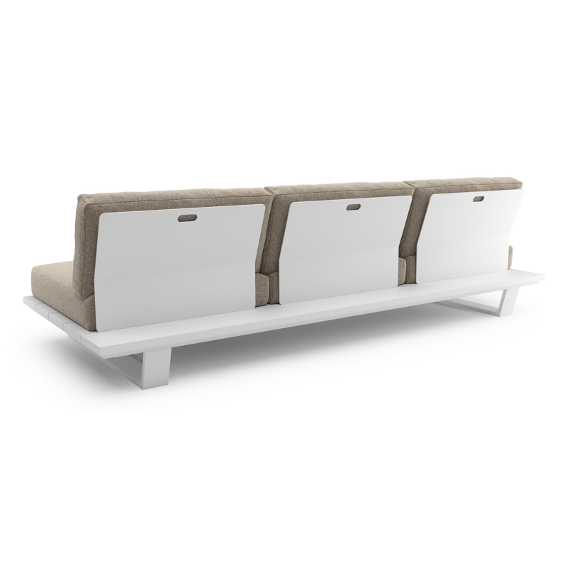 Pagino loungeset in wit aluminium met chartres pewter all weather sunbrella® luxe kussen