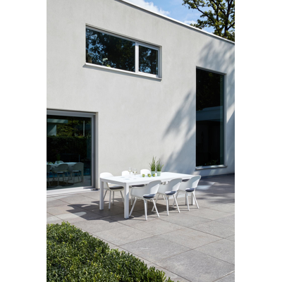 Calobra verlengbare tuintafel in wit aluminium en glas wit - L 220/330 x B 107 x H 75 cm