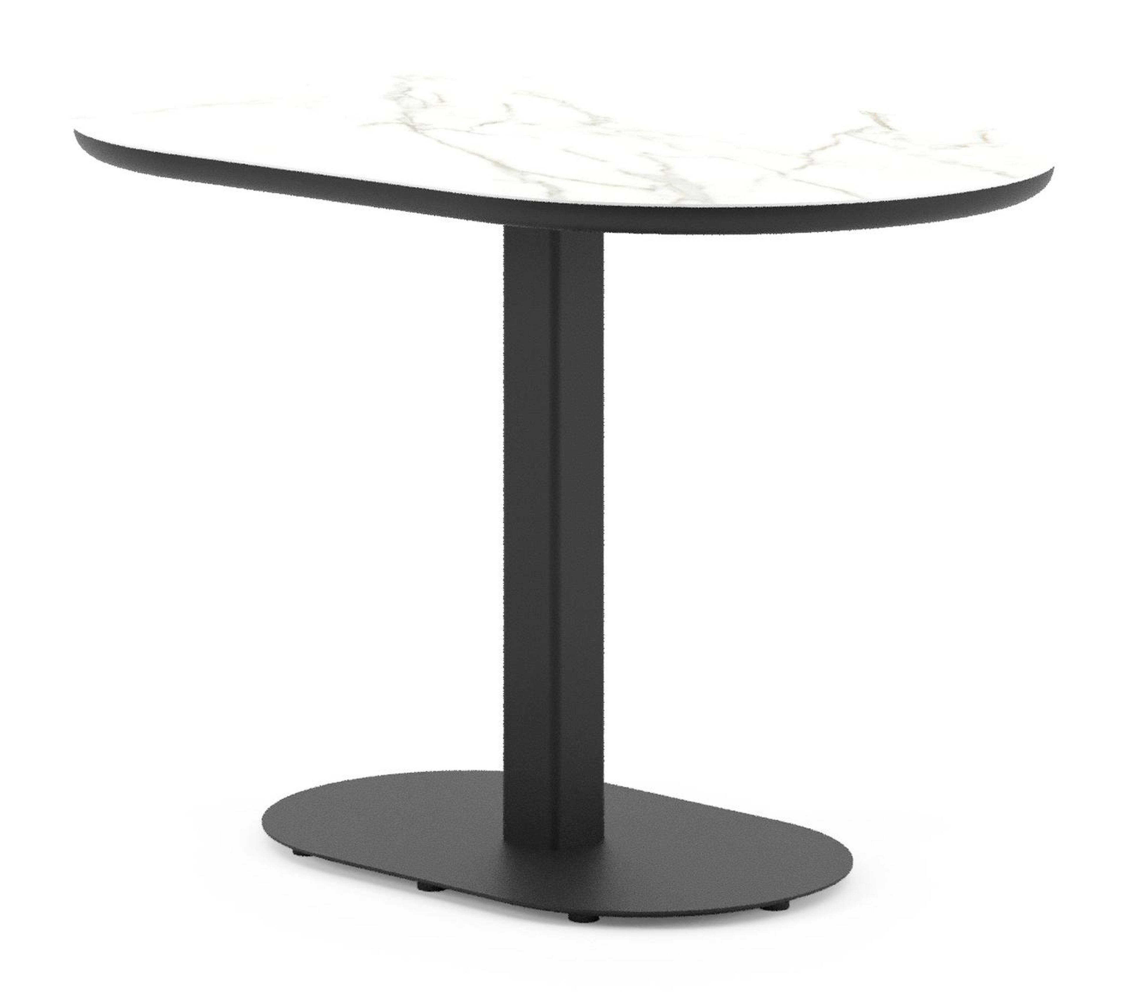 Teramo kantelbare tuintafel bombo in zwart aluminium en volkeramiek Calacatta - L 110 x B 70 x H 74 cm