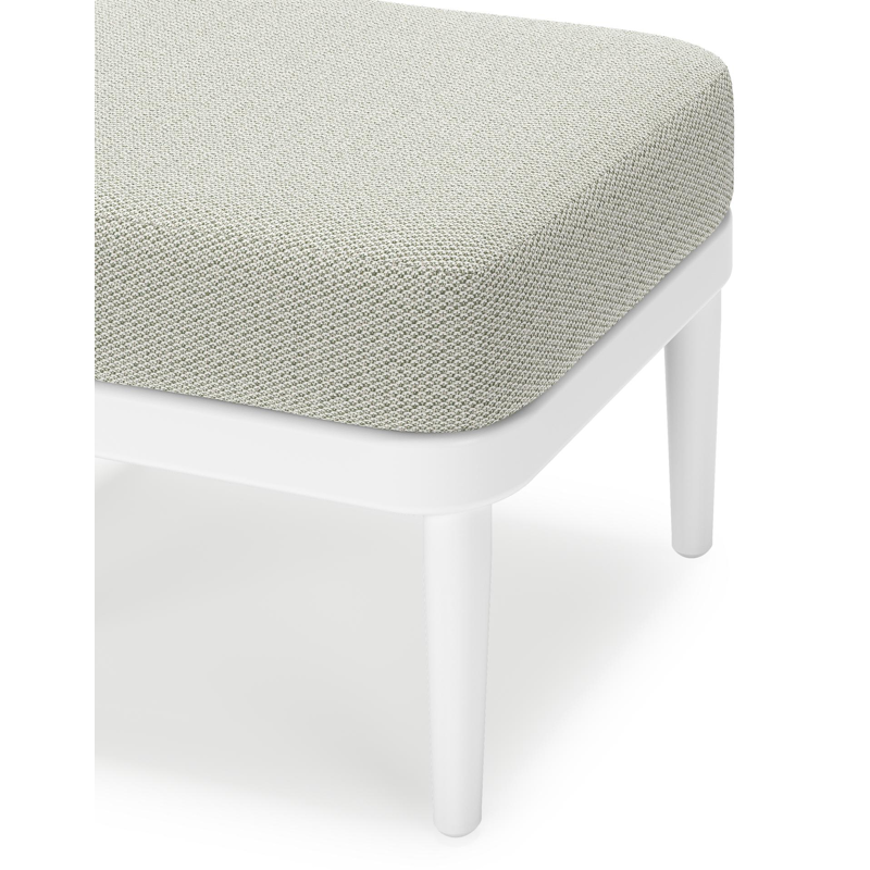 Pouf Orso en aluminium blanc et coussins en all weather sunbrella® luxe Lopi Bud
