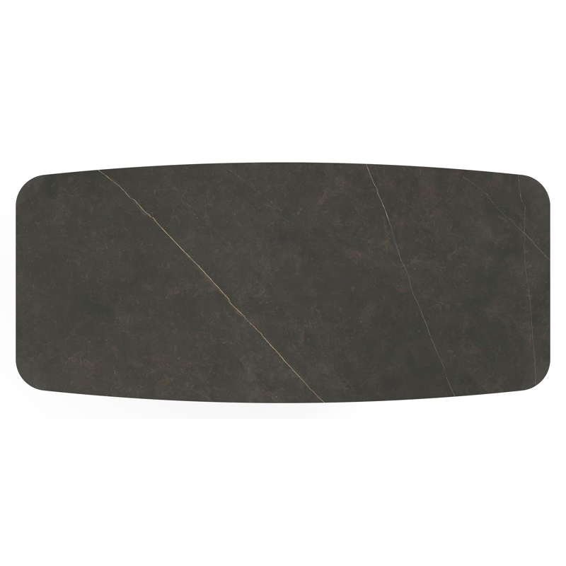 Lacrima tuintafel in zwart aluminium en volkeramiek calatorao - L 255 x B 115 x H 74 cm