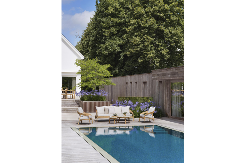 Lacrima loungeset in teak met soul optik all weather Solica kussen