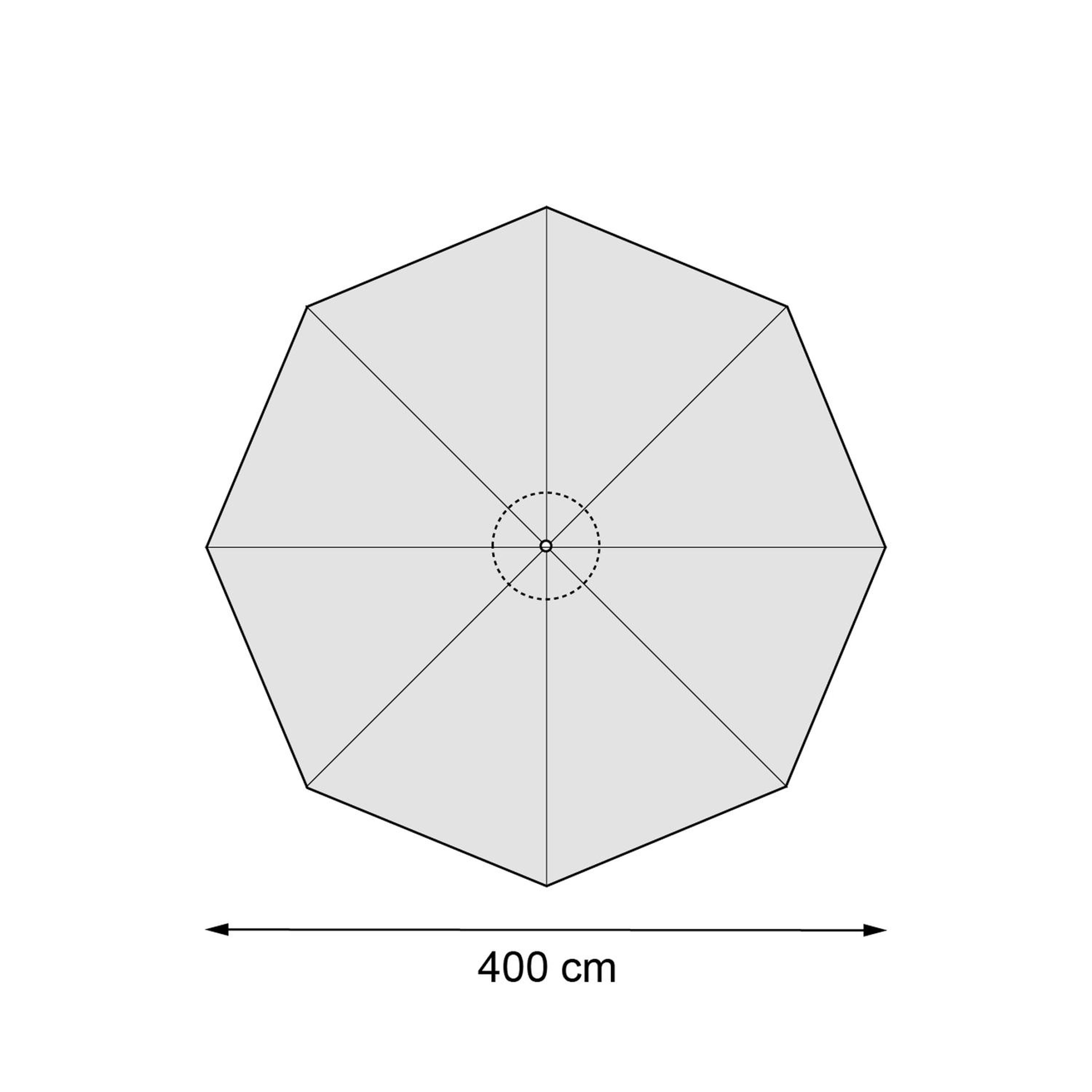 Parasol droit Solino en aluminium avec toile de parasol en all weather sunbrella® Premium beige - Dia. 400 cm avec pied de parasol Lapido 160 kg