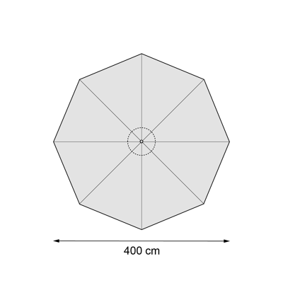 Solino staanparasol in houtlook met beige all weather sunbrella® premium parasoldoek - Dia. 400 cm (zonder voet)