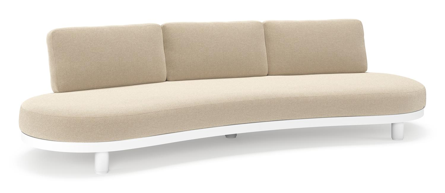 Canapé de jardin Donato en aluminium blanc et coussins en all weather cosytica Althea Chalk