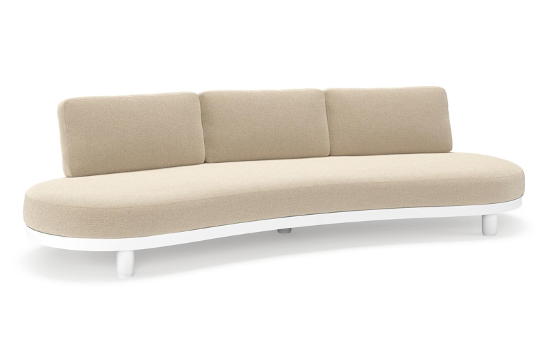 Canapé de jardin Donato en aluminium blanc et coussins en all weather cosytica Althea Chalk