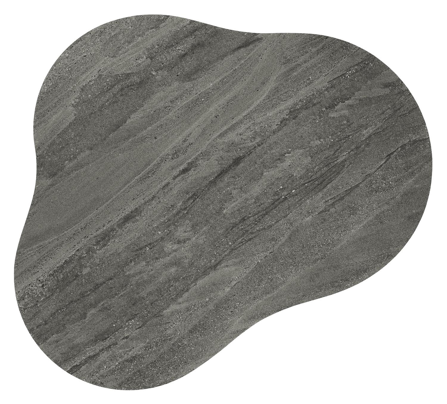 Lomano loungetafel cloud in zwart aluminium en volkeramiek Aspen Grey - L 131 x B 108 x H 25 cm