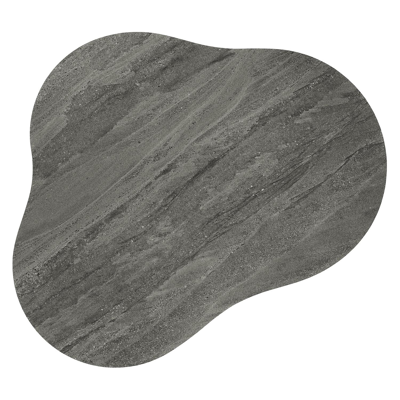 Lomano loungetafel cloud in zwart aluminium en volkeramiek Aspen Grey - L 131 x B 108 x H 25 cm