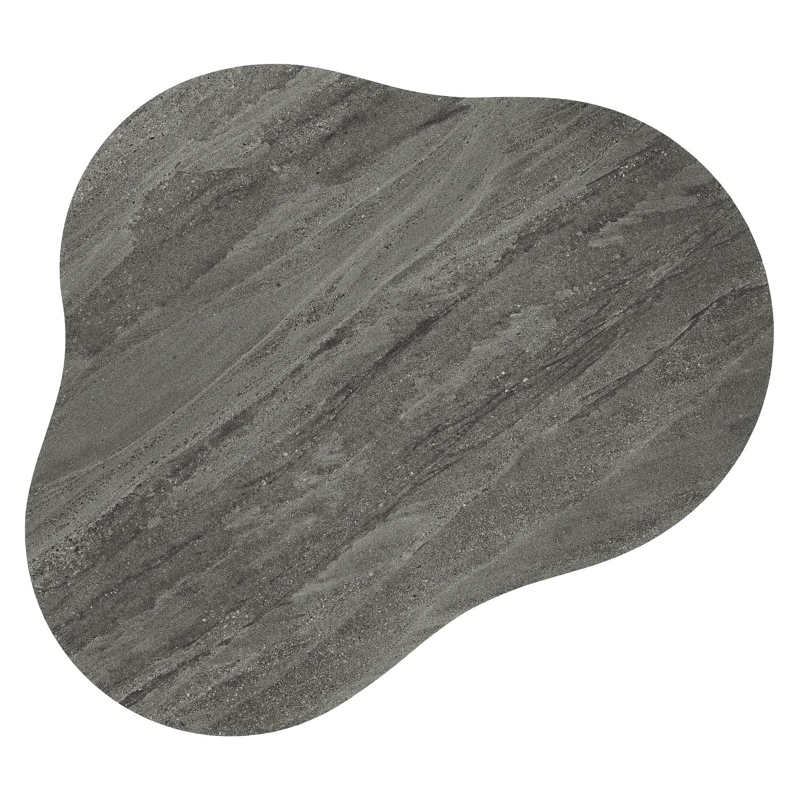 Lomano loungetafel cloud in zwart aluminium en volkeramiek Aspen Grey - L 131 x B 108 x H 25 cm