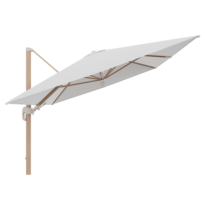 Rufina zweefparasol tiltfunctie in houtlook aluminium en parasoldoek in All Weather Solica Soul Optik  - L1 400 x L2 300 cm (zonder voet) (zonder voet)