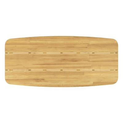 Table de jardin Donato en aluminium noir et teck - Lg 255 x Larg. 115 x H 75 cm