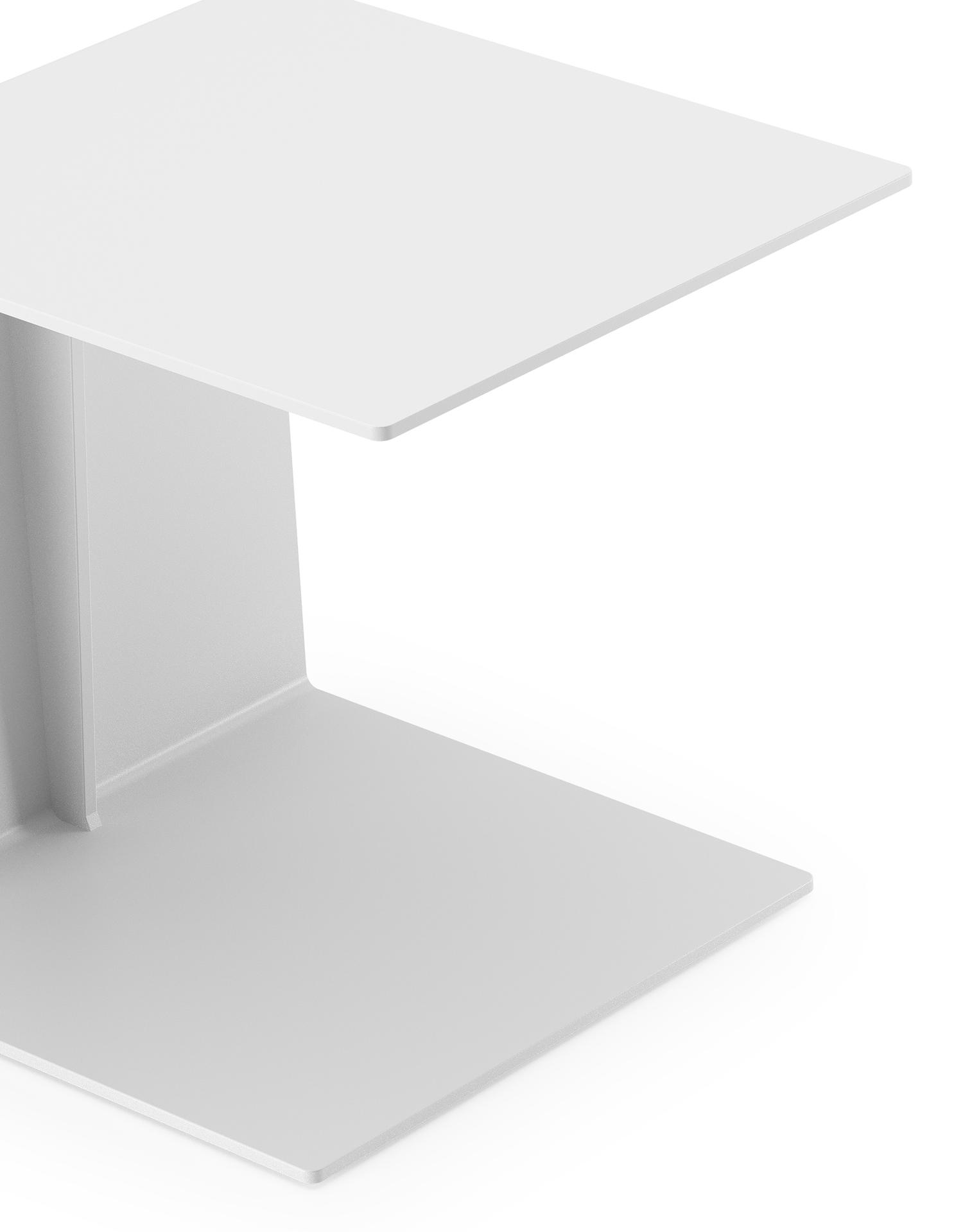Table d'appoint Tufo en aluminium blanc - Lg 40 x larg. 47 x H 45 cm