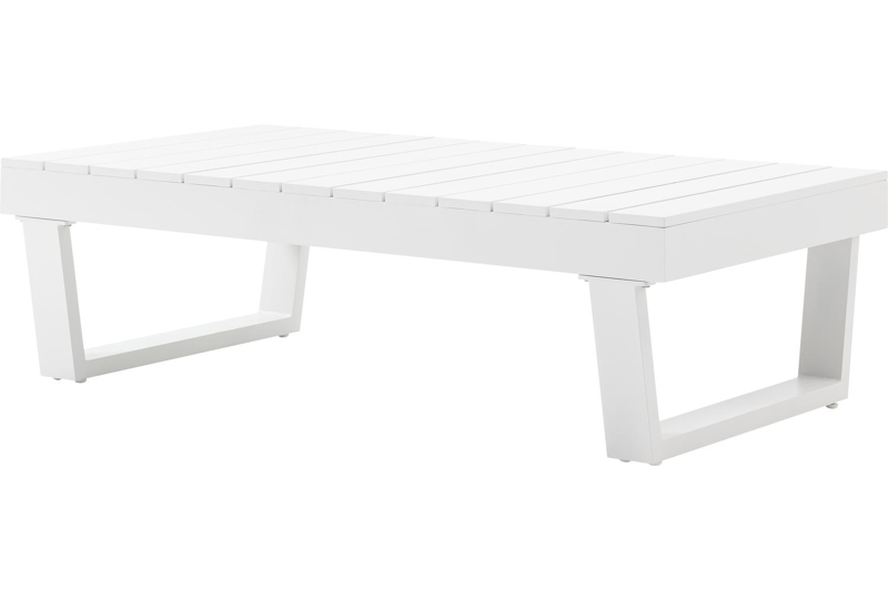 Modica loungetafel in wit aluminium - L 130 x B 72 x H 38 cm