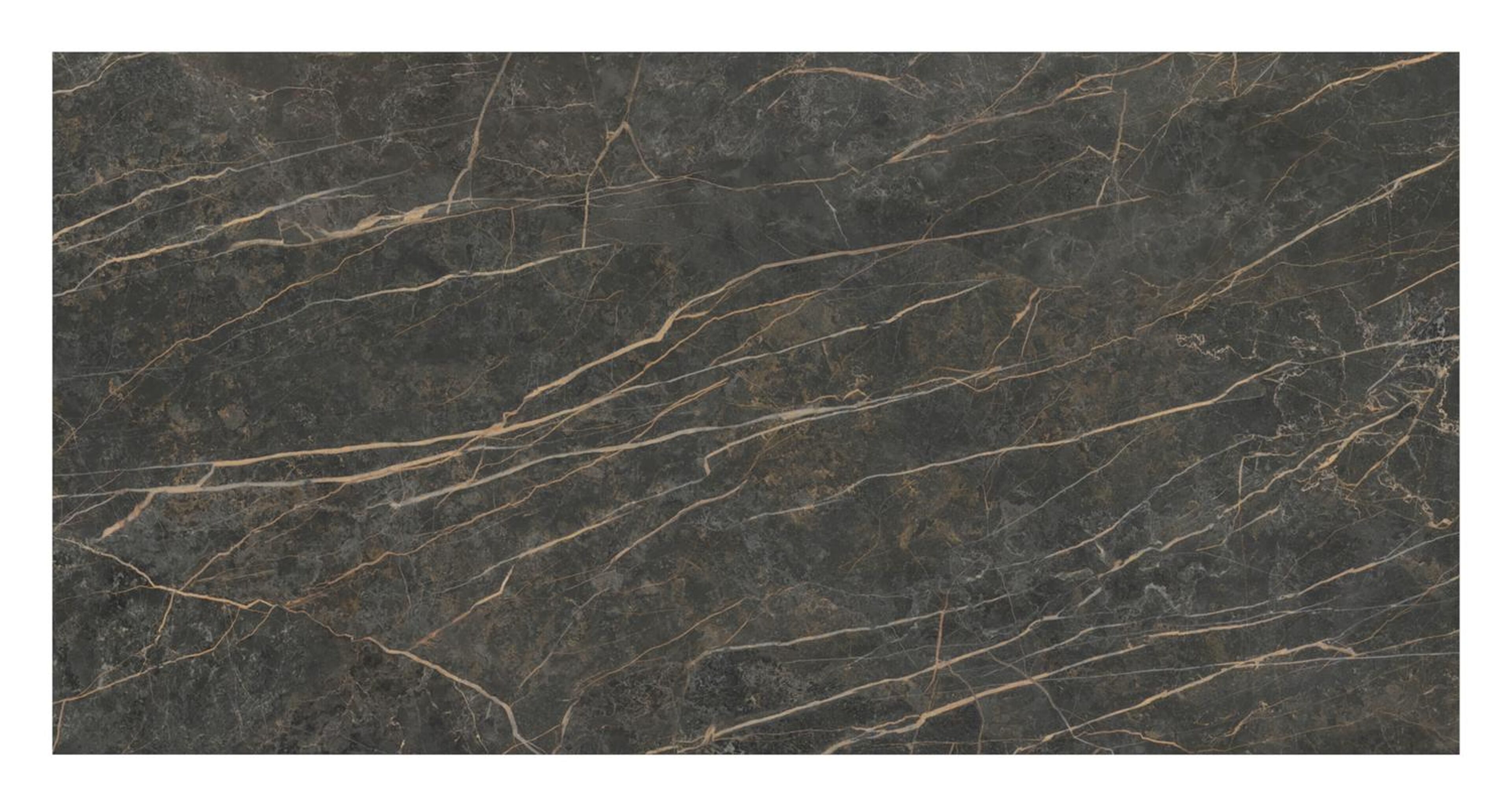 Cirello tuintafel rechthoekig in beige aluminium en volkeramiek Black Obsession - L 200 x B 100 x H 75 cm