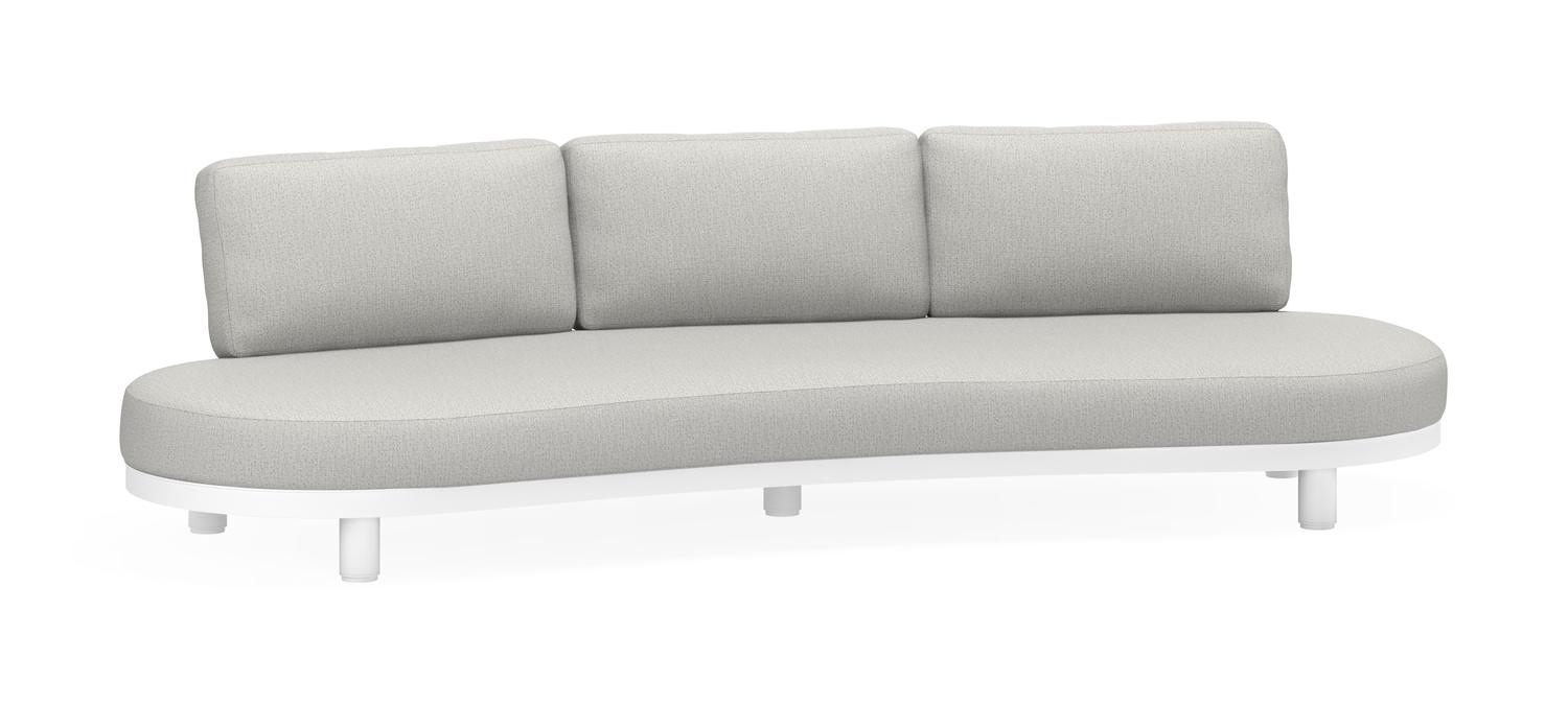 Donato organische loungebank 3-zit in wit aluminium met savane nimbus all weather sunbrella® luxe kussen