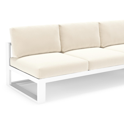 Verato loungehoek in wit aluminium met althea off white all weather cosytica kussen