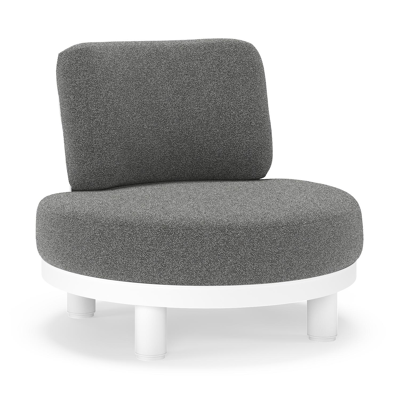 Donato loungestoel in wit aluminium met all weather cosytica Catania Black kussen