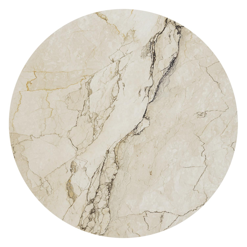 Amico loungetafel rond in zwart aluminium en volkeramiek Colorado Dunes - Dia. 110 x H 28 cm