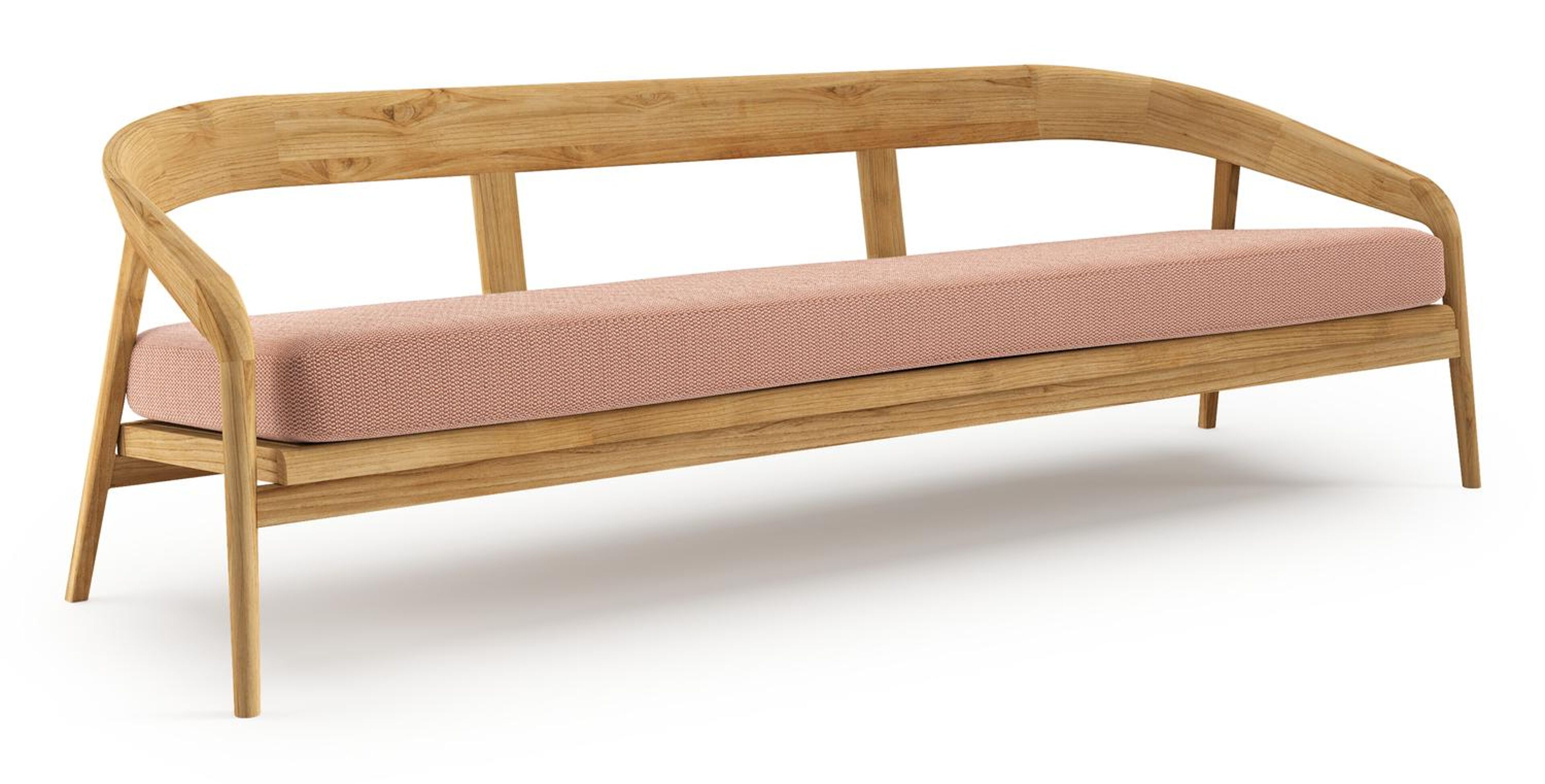 Lacrima loungebank in teak met lopi fawn all weather Sunbrella® luxe kussen