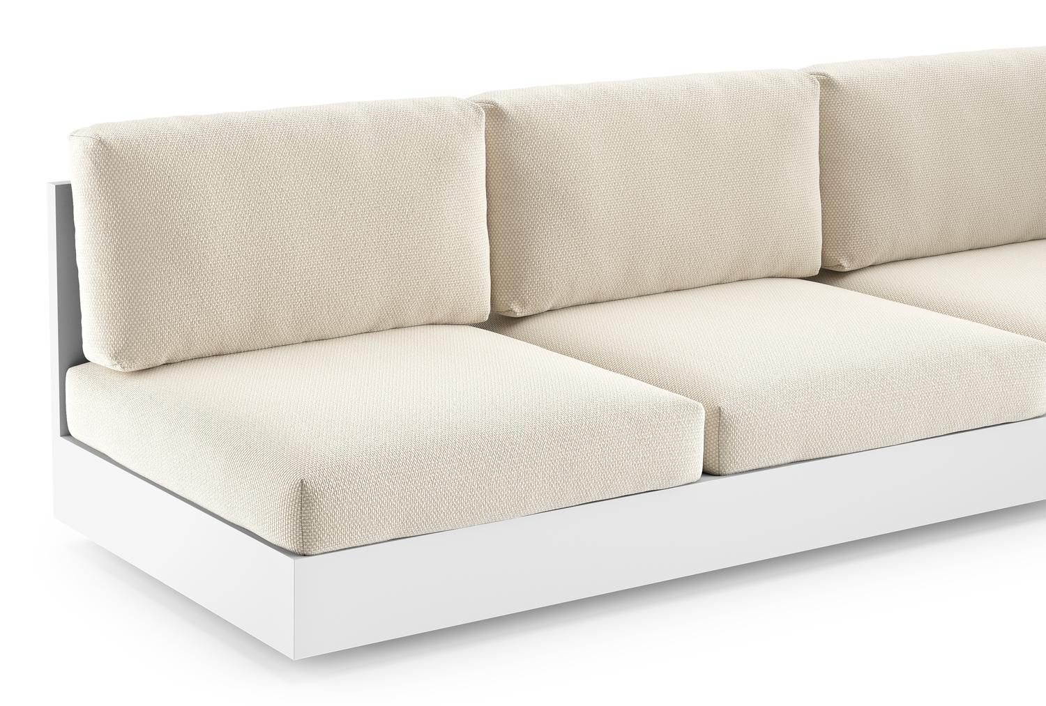 Como loungehoek in wit aluminium met althea off white all weather cosytica kussen