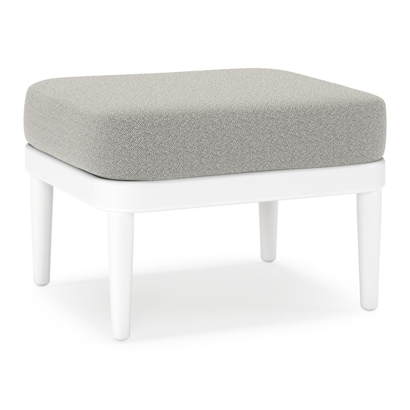 Pouf Orso en aluminium blanc et coussins en all weather sunbrella® luxe Savane Tunder