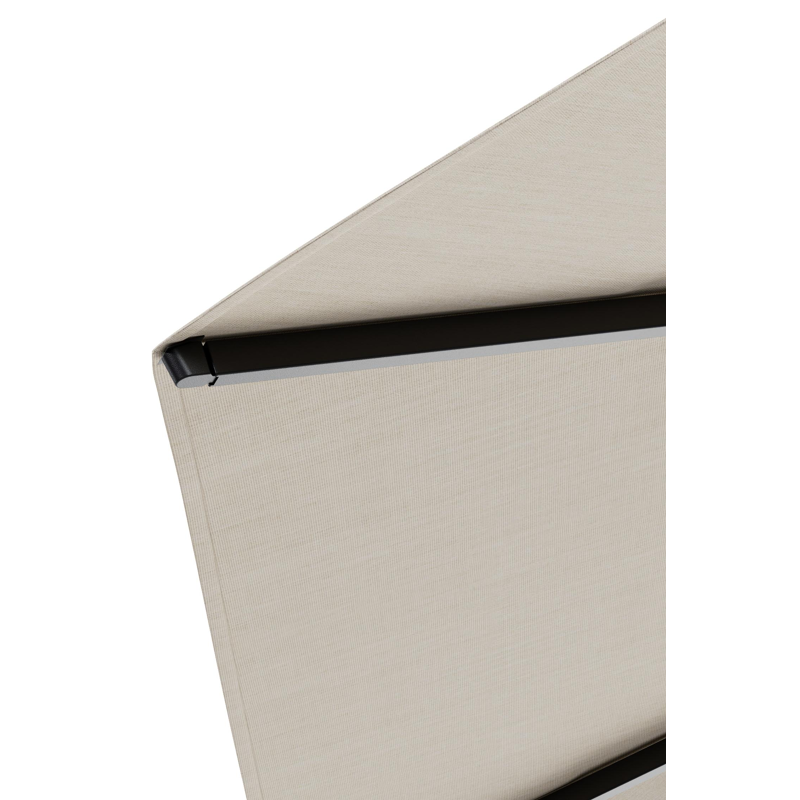 Parasol droit Umbria en aluminium noir avec toile de parasol en all weather sunbrella® premium beige - Diam. 250 cm avec pied de parasol Plana 40 kg