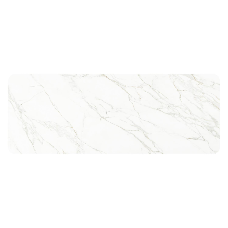 Orso tuintafel rechthoekig afgerond in wit aluminium en volkeramiek calacatta - L 290 x B 110 x H 73.5 cm