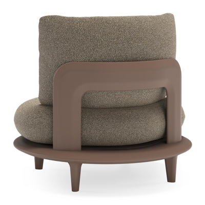 Fauteuil de jardin Bomero en aluminium taupe et coussins en all weather cosytica madagascar burch