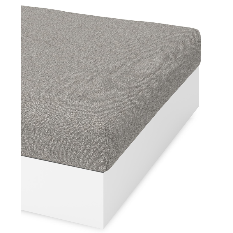 Como poef in wit aluminium met tundra charcoal all weather sunbrella® luxe kussen