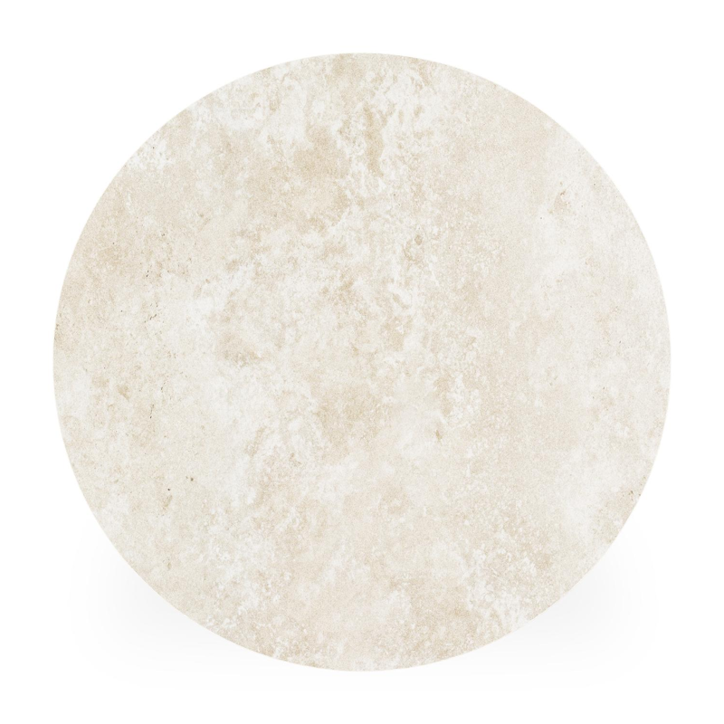 Fano low dining loungetafel rond in zwart aluminium en volkeramiek Rapolano - Dia. 85 x H 55 cm