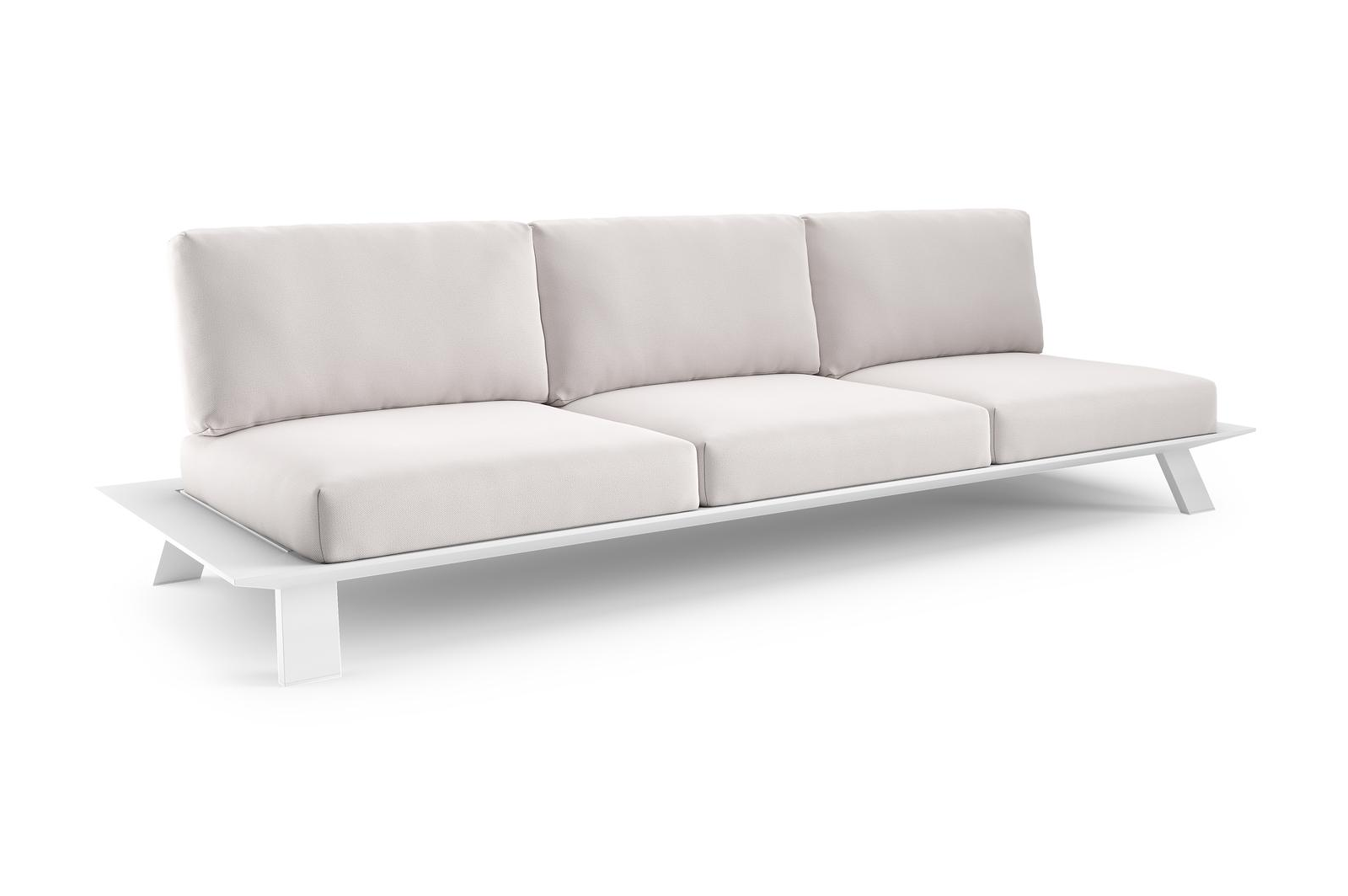 Cesano loungebank in wit aluminium met savane whisper all weather Sunbrella® luxe kussen