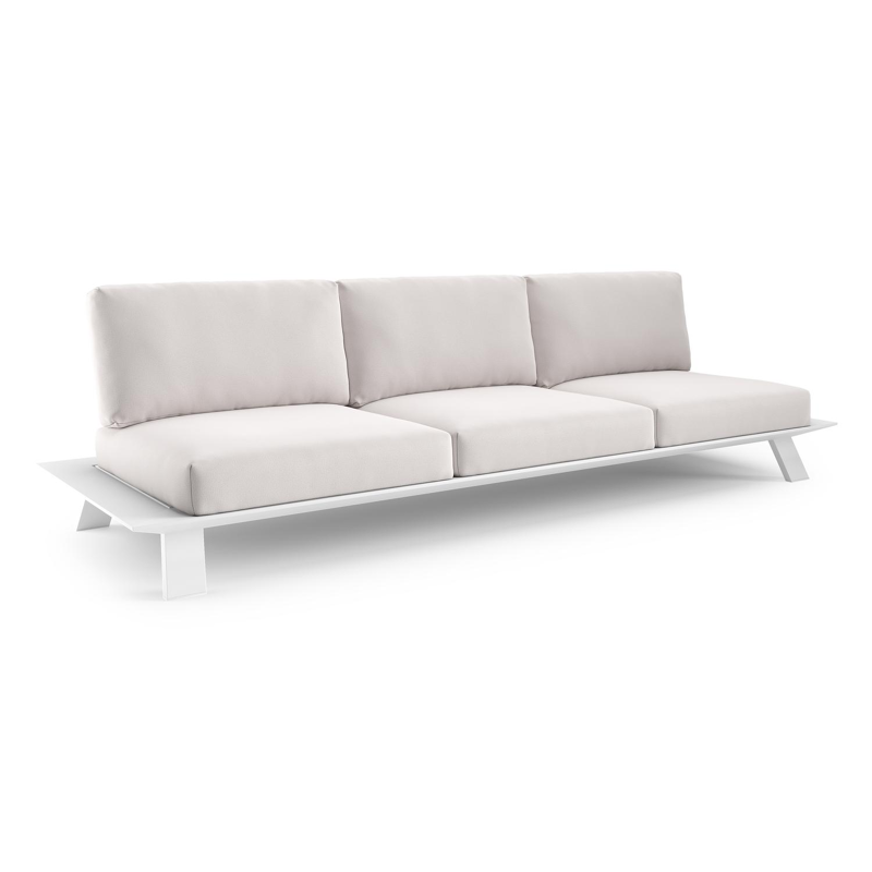 Cesano loungebank in wit aluminium met savane whisper all weather Sunbrella® luxe kussen