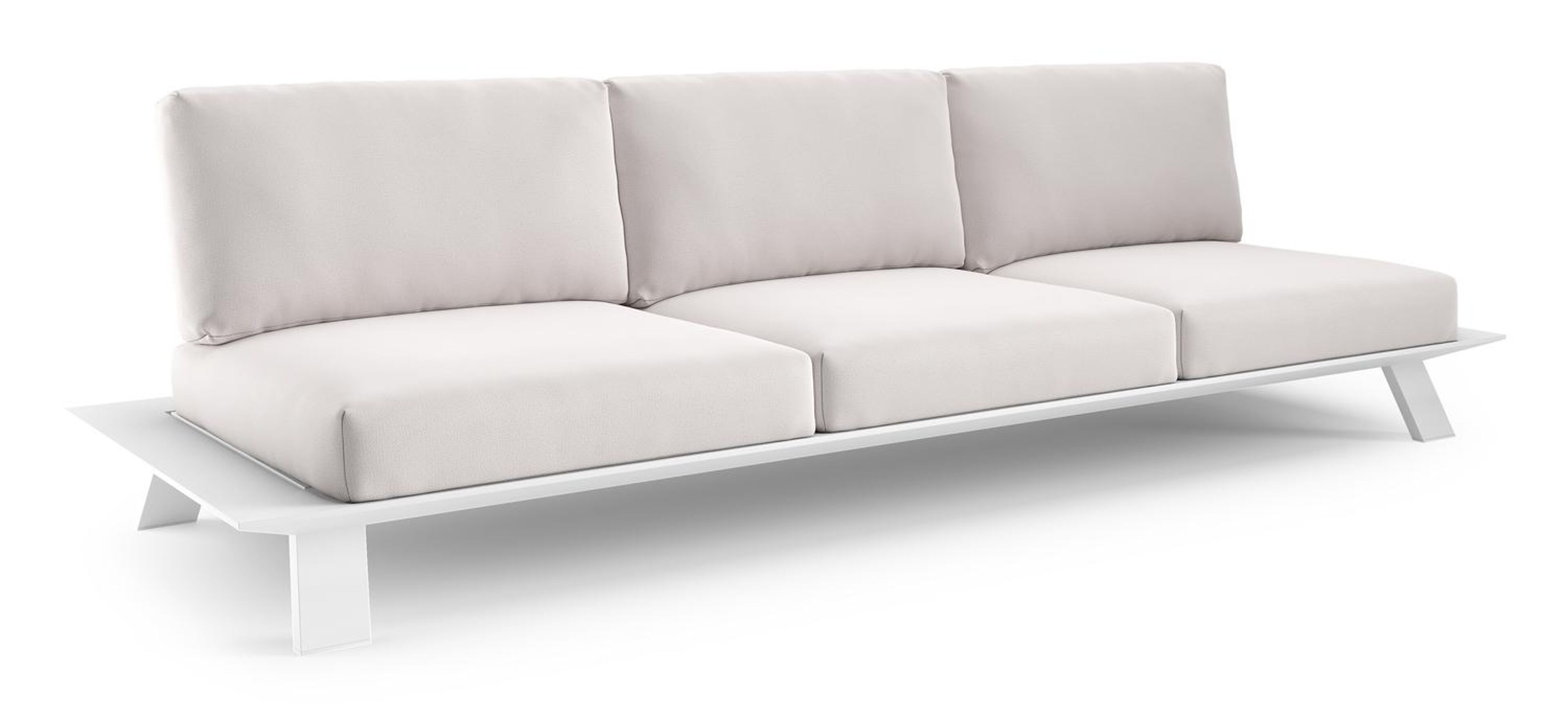 Cesano loungebank in wit aluminium met savane whisper all weather Sunbrella® luxe kussen