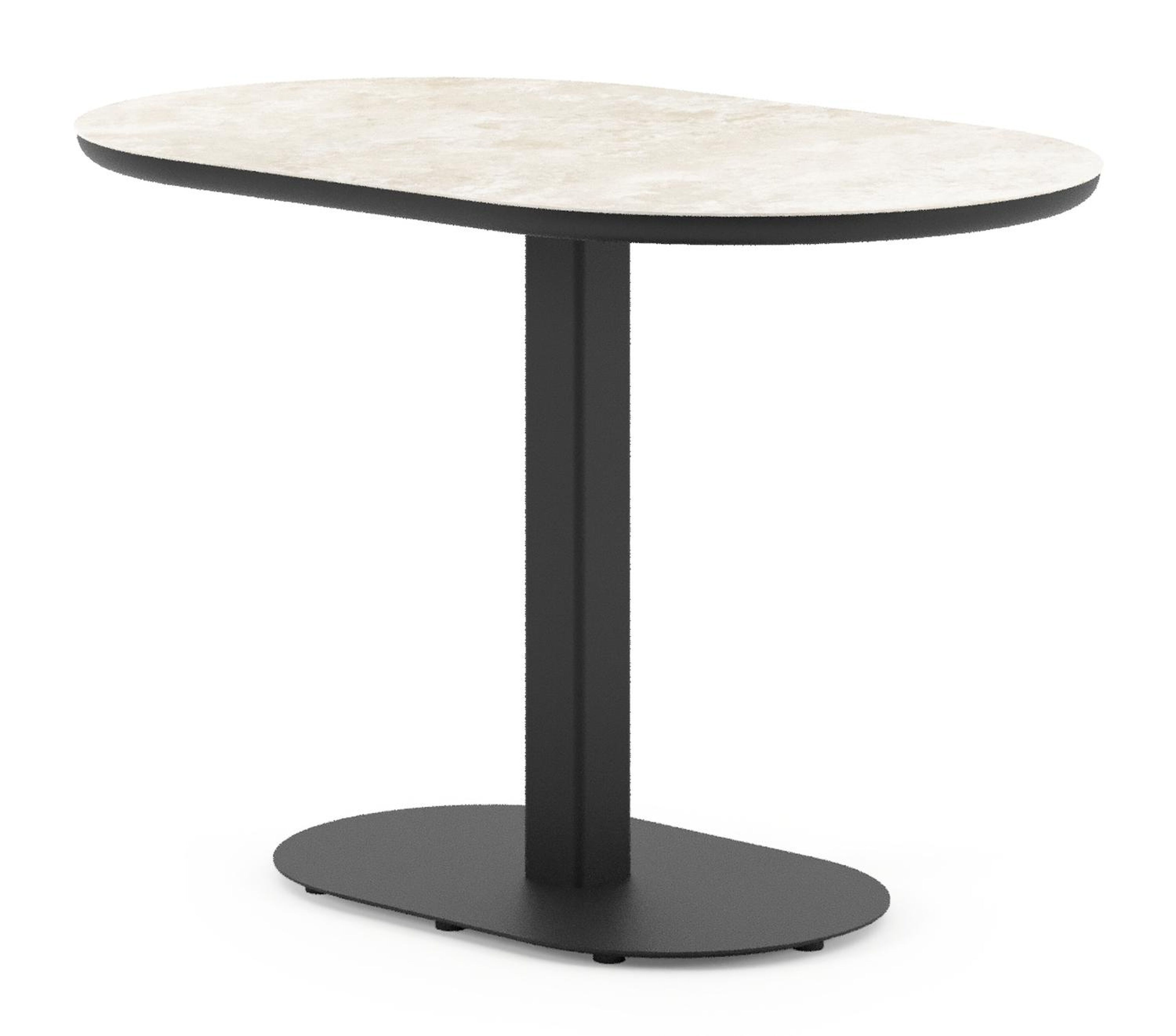 Table de jardin Teramo inclinable bombo en aluminium noir et céramique pleine Rapolano - Lg. 110 x Lrg. 70 x Haut. 74 cm