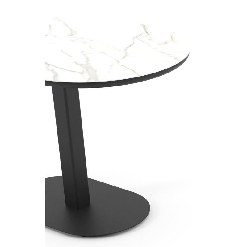Teramo kantelbare tuintafel bombo in zwart aluminium en volkeramiek Calacatta - L 110 x B 70 x H 74 cm