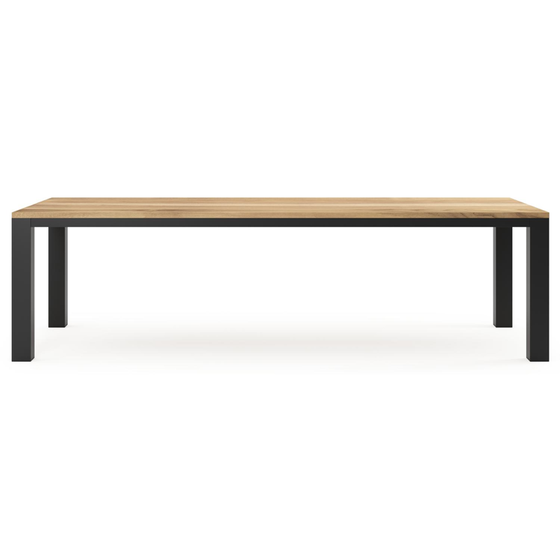 Nano tuintafel in zwart aluminium en teak - L 280 x B 110 x H 75 cm