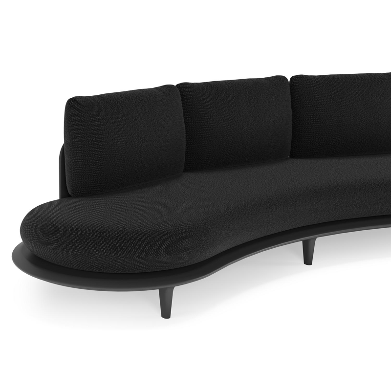Bomero loungebank in zwart aluminium met lopi baribal all weather sunbrella® luxe kussen