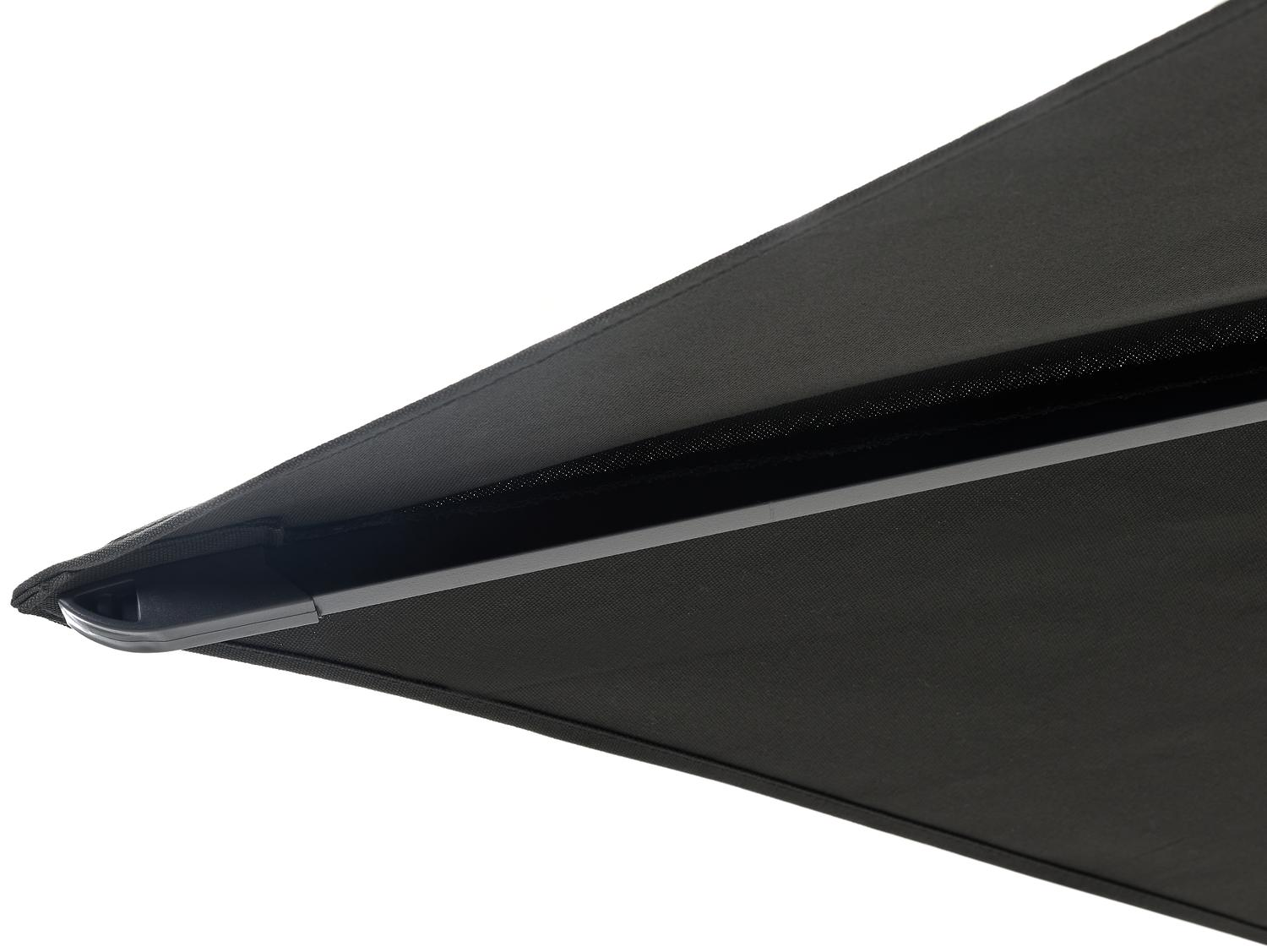 Viola staanparasol in zwart aluminium met zwart weather+ softtouch parasoldoek - L1 300 x L2 300 cm (zonder voet)