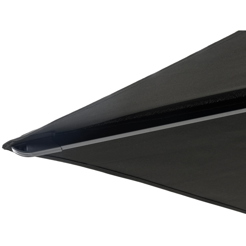 Viola staanparasol in zwart aluminium met zwart weather+ softtouch parasoldoek - L1 300 x L2 300 cm (zonder voet)