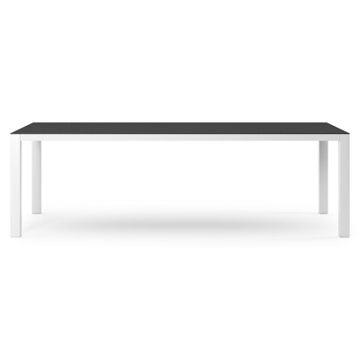 Como tuintafel rechthoekig in wit aluminium en volkeramiek Nero Black - L 240 x B 100 x H 75 cm