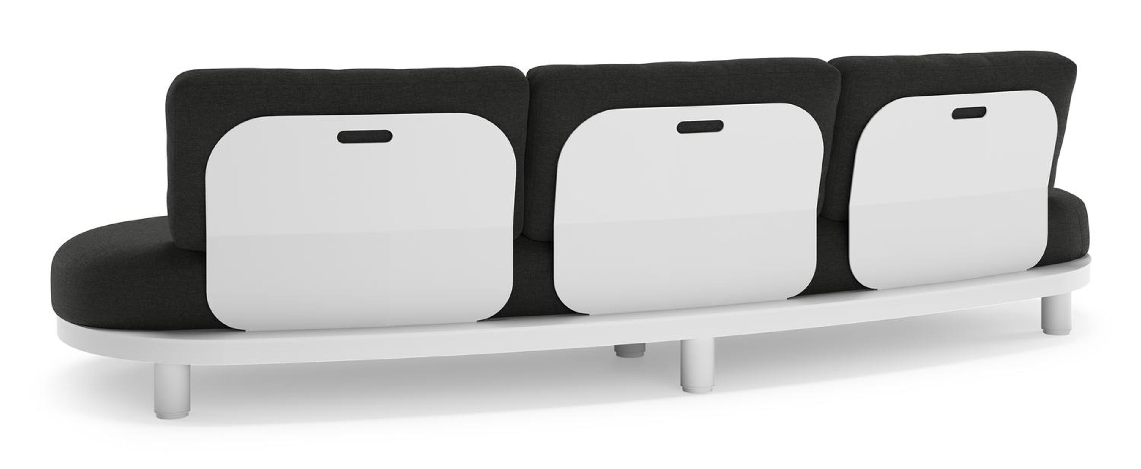 Donato loungebank in wit aluminium met all weather sunbrella® luxe Chartres Sooty kussen