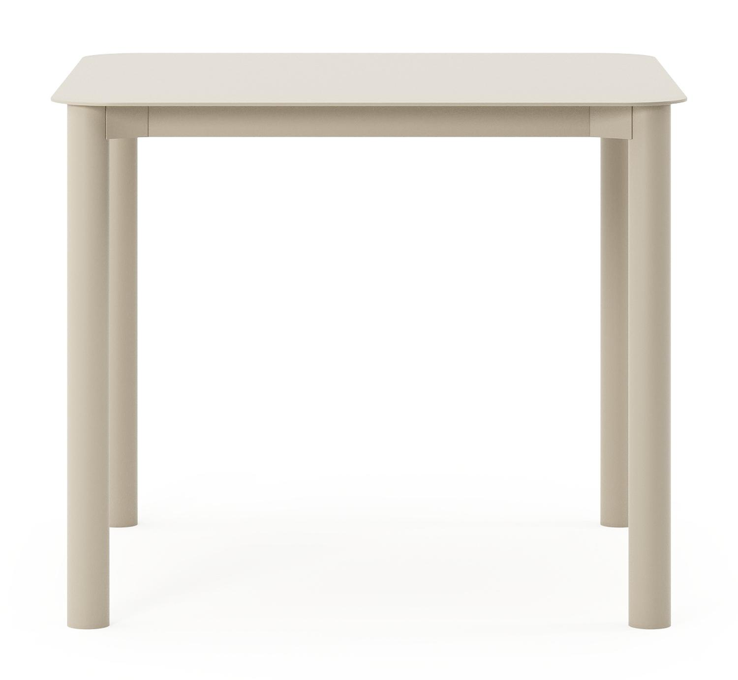 Table de jardin Orso carré arrondi en aluminium beige - Lg. 90 x Lrg. 90 x Haut. 75 cm